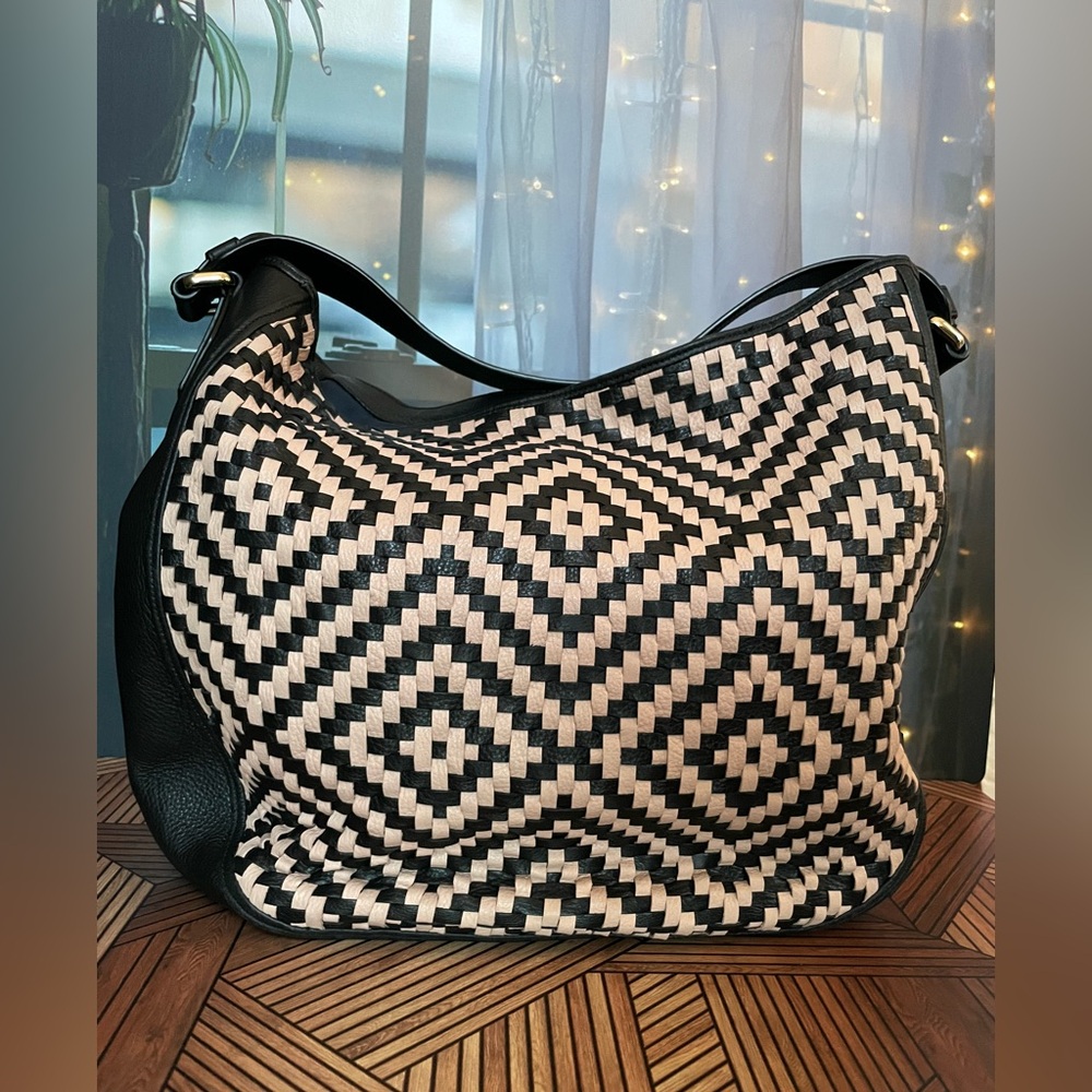 Cole Haan Skylar Woven Leather Hobo - Picture 2 of 4